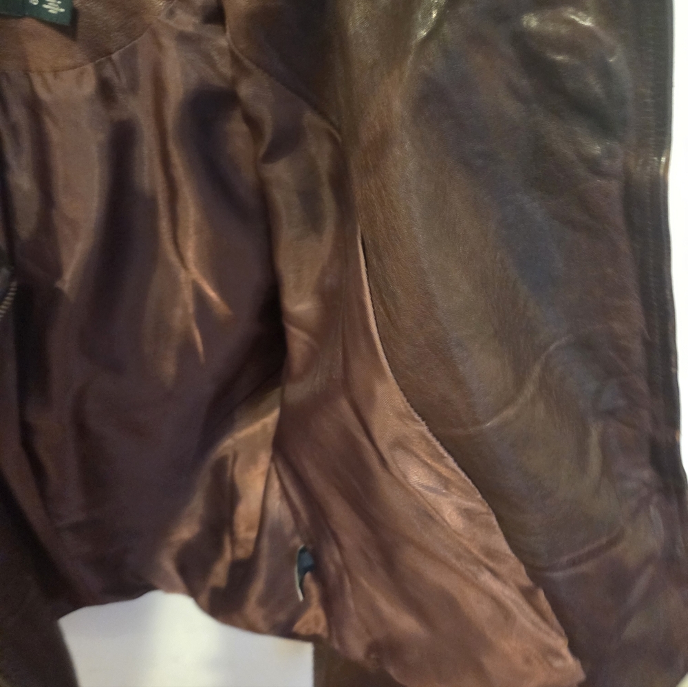 Polo by Ralph Lauren Brown Leather Jacket - Picture 6 of 9